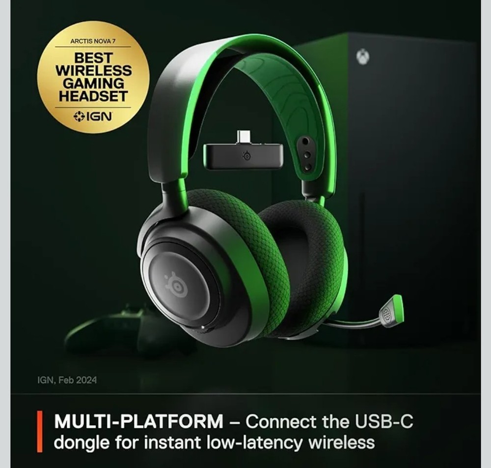New SteelSeries Arctis 7X Wireless Multi-Platform Gaming Headset See Description