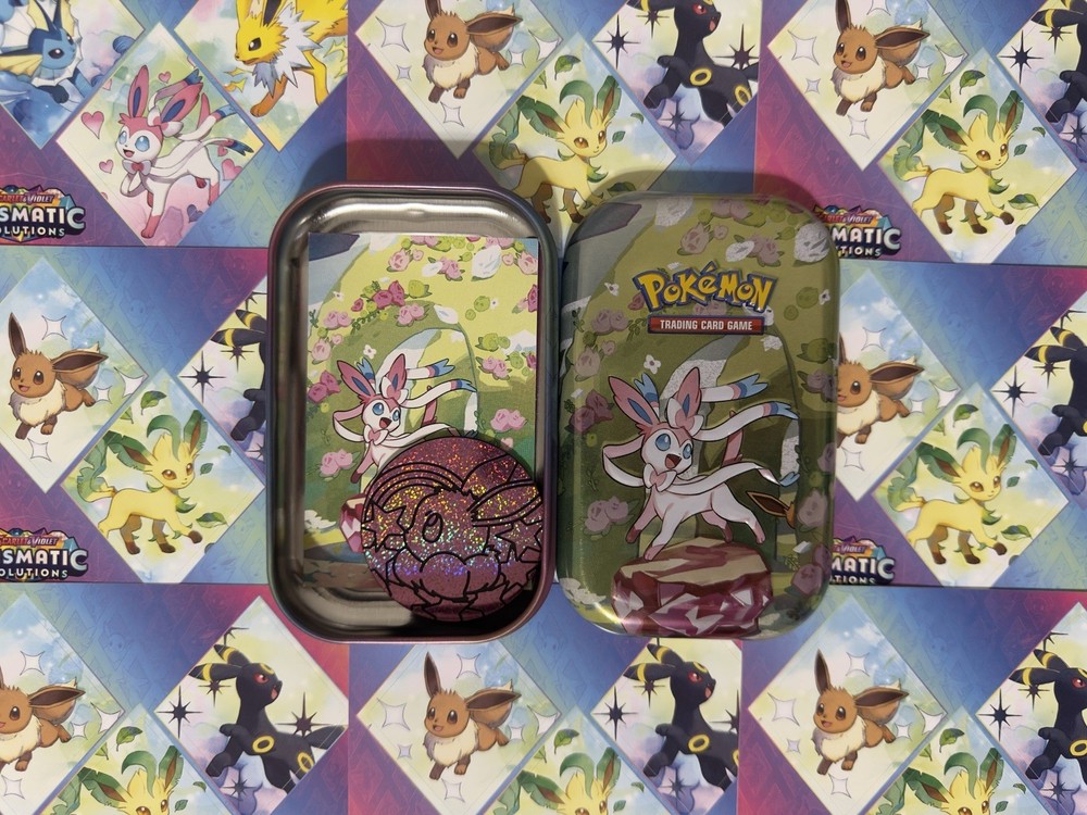 *PICK YOUR TIN* Prismatic Evolutions Mini Tins EMPTY (Includes Coin and Art)