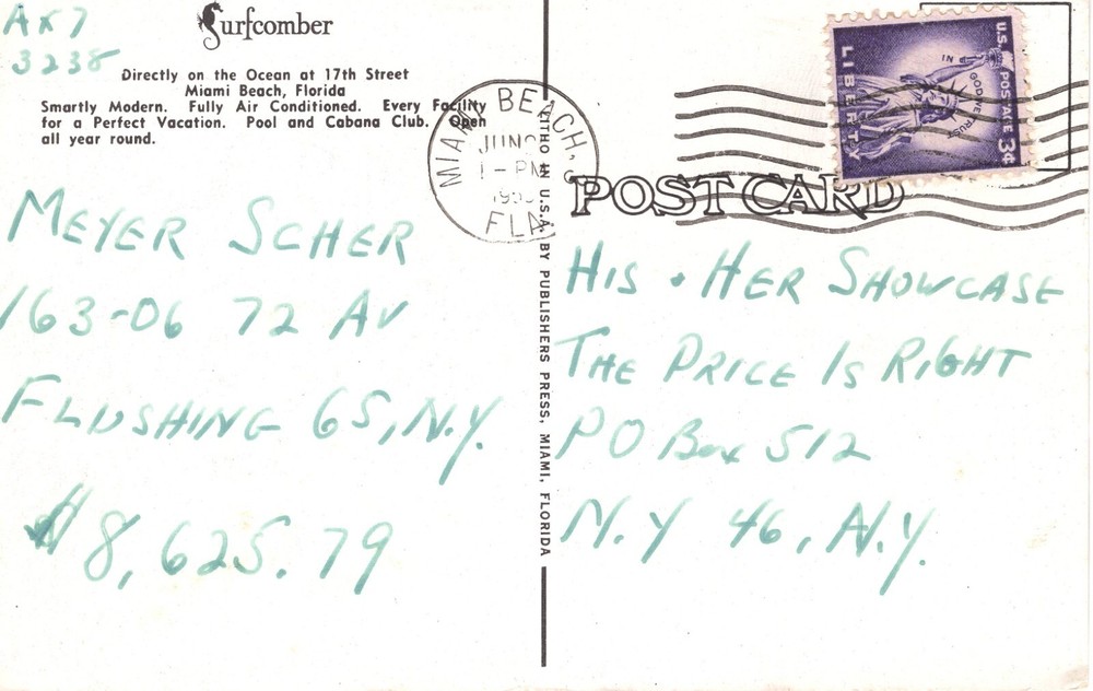 SURFCOMBER, MIAMI BEACH, FL - PC2155