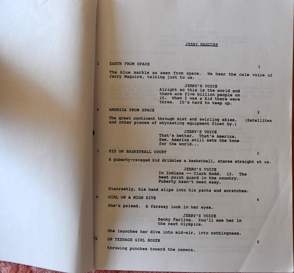 Jerry Maguire Original Screenplay Script by Cameron Crowe