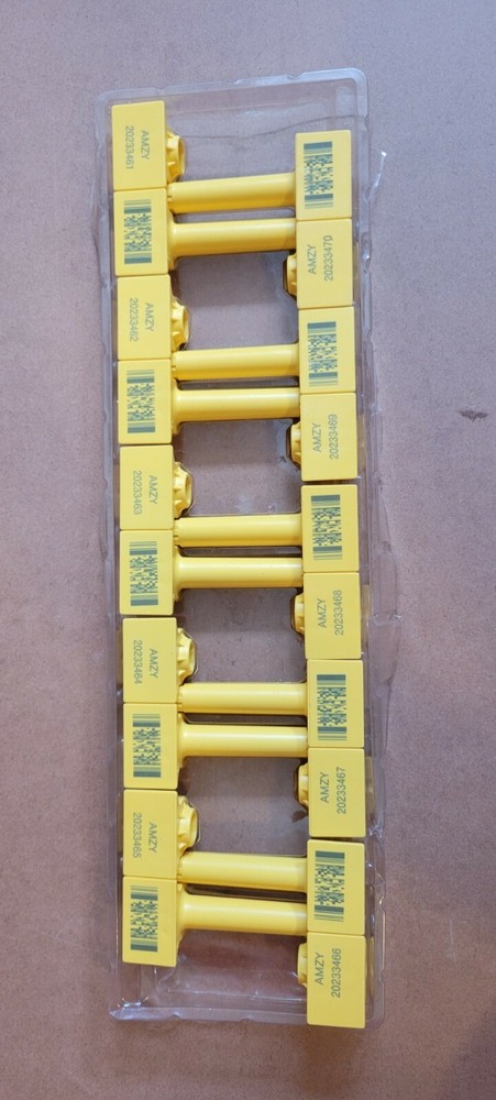 (Lot of 139) TYDENBROOKS Yellow Generic Bolt Seals Laser Sequential Coded