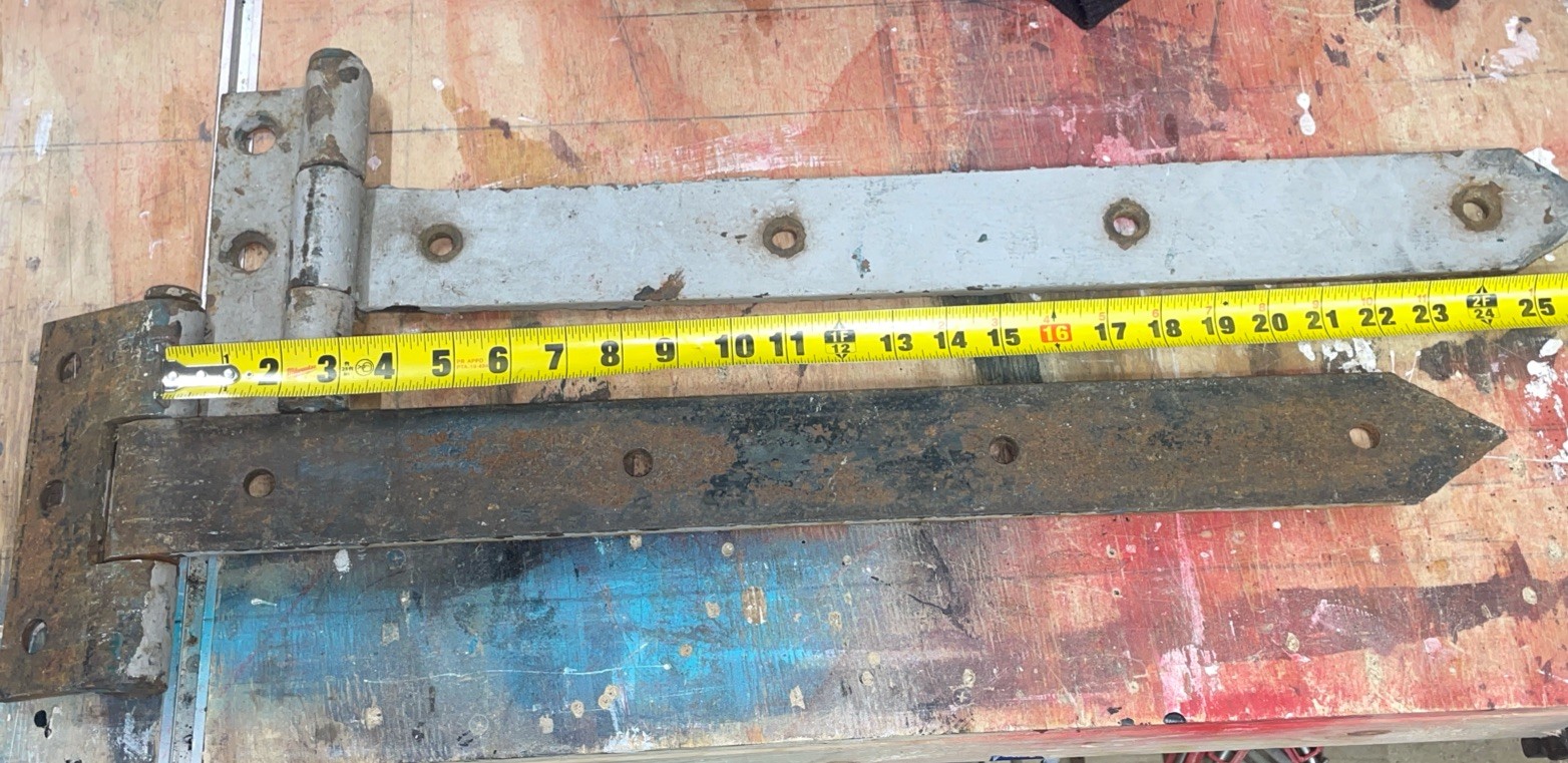 2 Antique Large Strap Hinges 25” industrial Hardware garage Barn Rustic Door