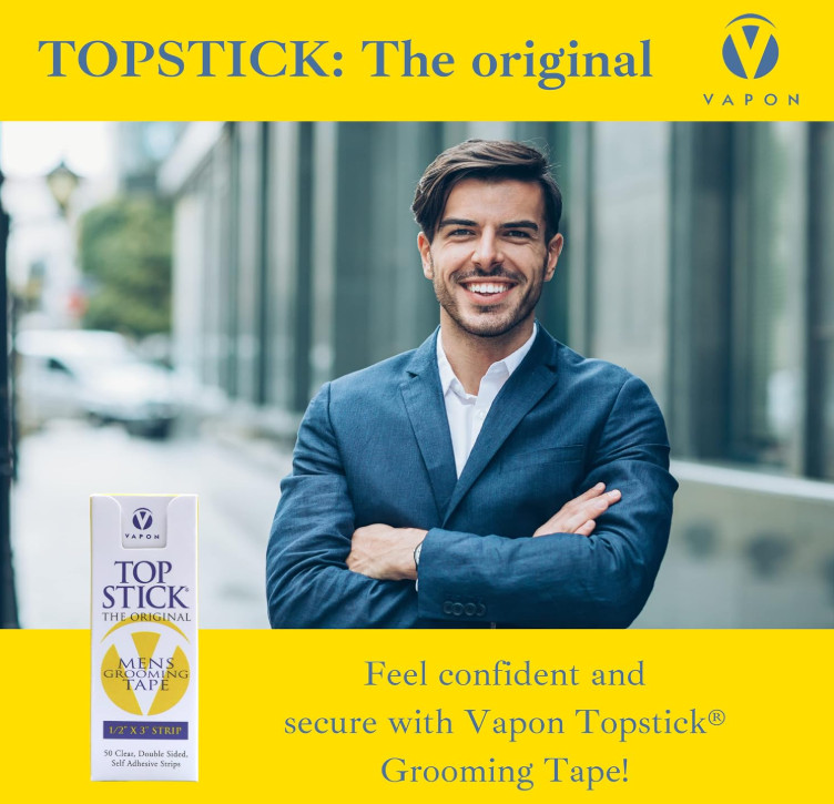 Topstick Clear Hairpiece Tape (1 Roll) - 1 x 3 WIDE STRIPS