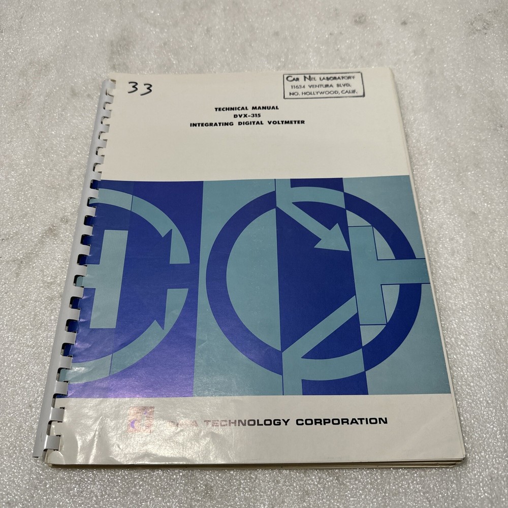 Data Technology DVX-315 Integrating Digital Voltmeter Technical Manual Apr 1966