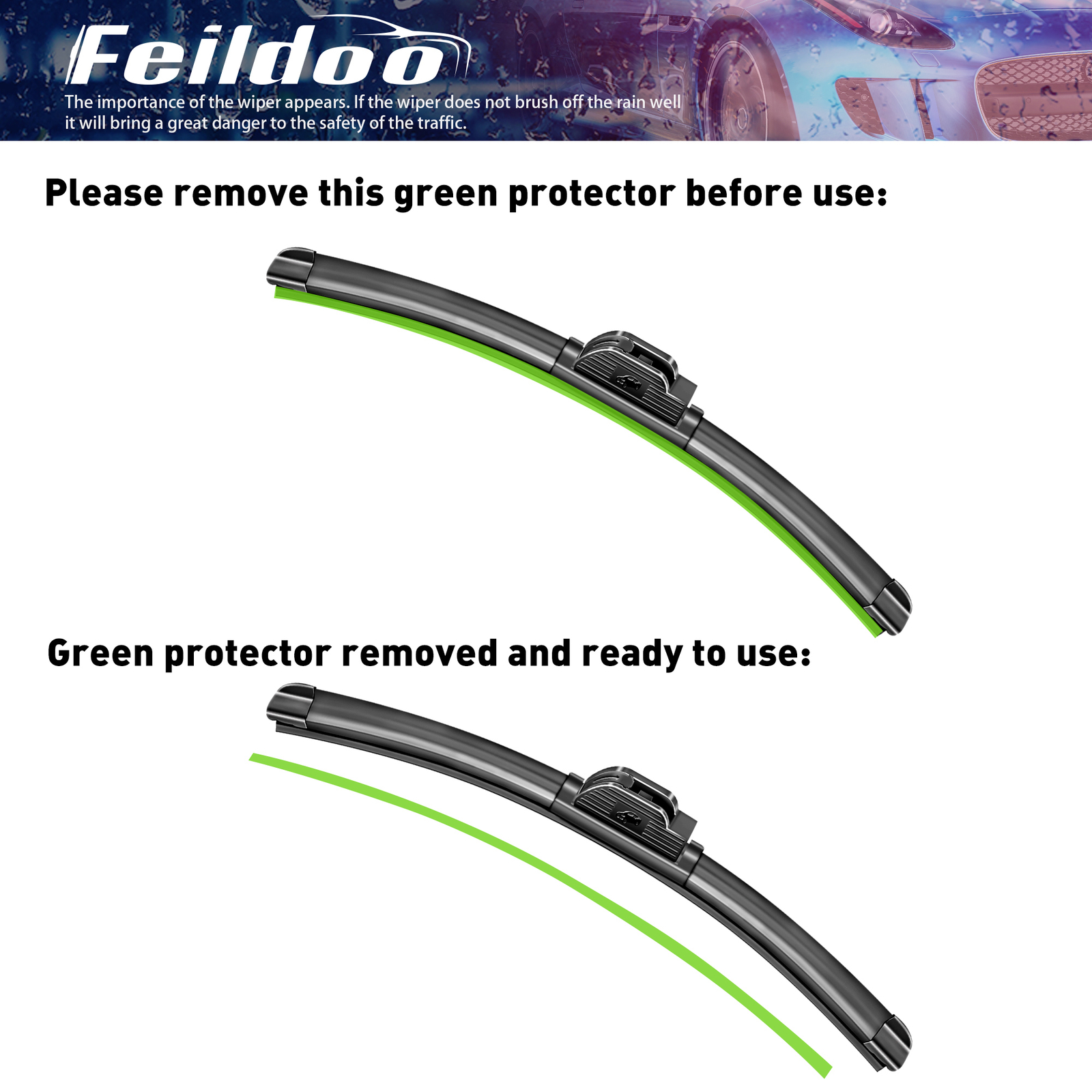 Feildoo 20"&20" Windshield Wiper Blades Fit For Ford F-150 1997-2007 Set of 2