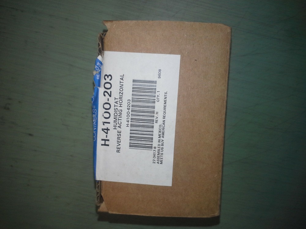 JOHNSON CONTROLS H-4100-203 Humidistat Reverse Acting Horizontal
