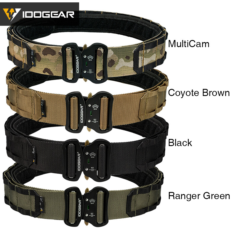 IDOGEAR 2" Tactical Belt Combat Quick Release Metal Buckle MOLLE Mens Belts Gear
