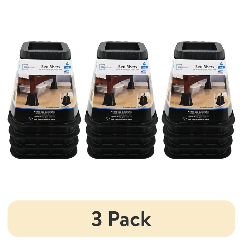 Bed Risers Heavy Duty Under Bed Storage 5.25 Inch Adjustable Fits Standard Posts