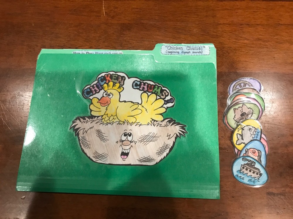 Chicken Chums!! Beginning Digraphs 1-4 Grade language arts file folder game