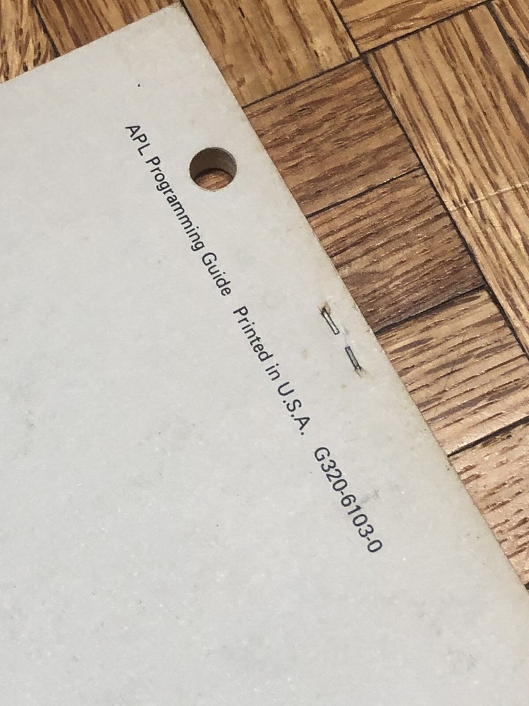 Vintage IBM APL Programming Guide & Programming Conventions - First Editions