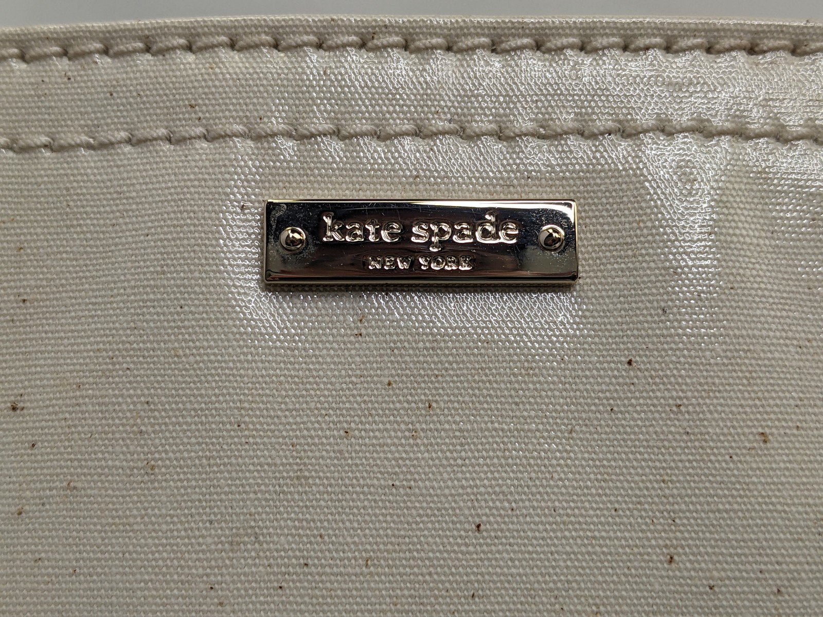 Kate Spade Disney X Minnie Mouse Coated-Canvas Zip-Top Tote Bag, White Used KSNY