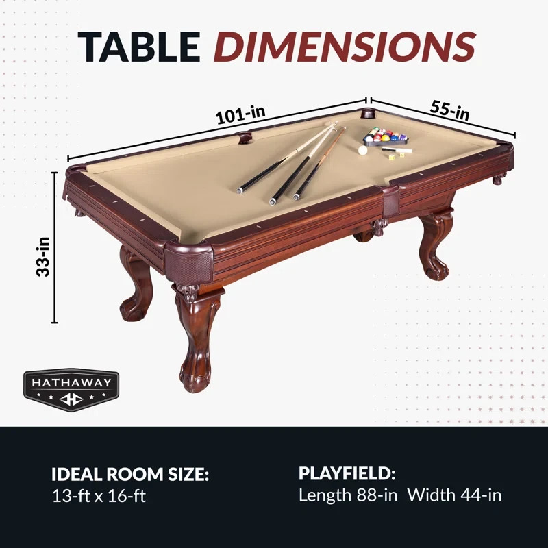 Pool Table (8 ft) (Walnut/Camel) (Free Shipping)