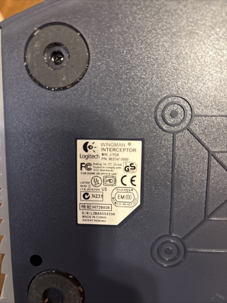 Logitech Black Red WingMan Interceptor Force Joystick Controller PC USB Untested