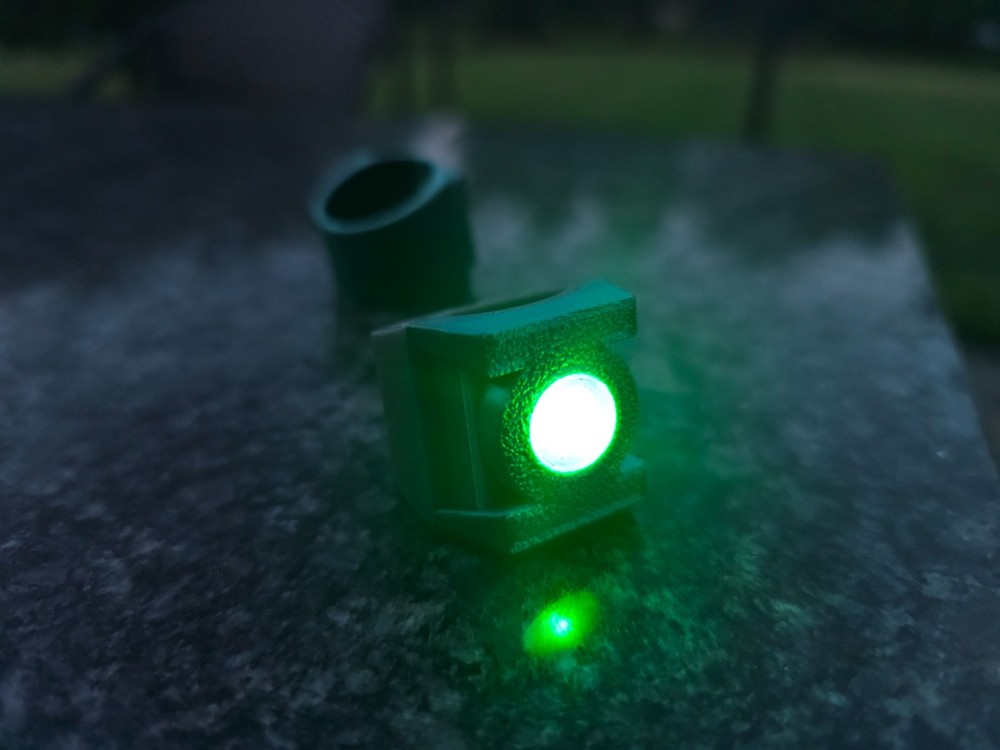 Guy Gardner THE GREEN LANTERN Ring - Replica Prop Ring - Working LED