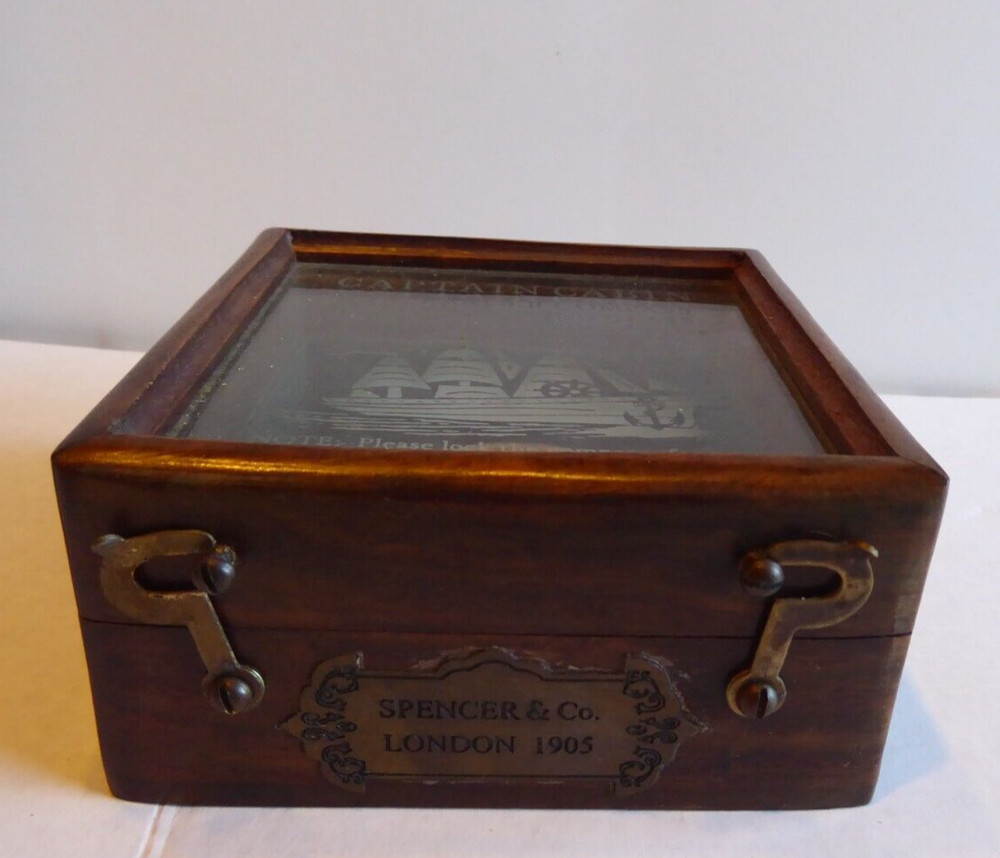 Vintage Captain Cabin Map Reader Compass - box only, and Vintage Pocket Compass