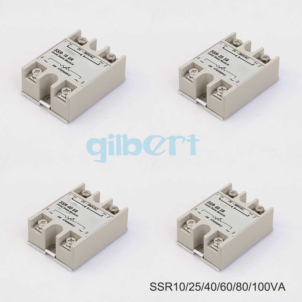 10-100A Input 2W-47K560KΩ Load 24-380VAC SSR Single-phase Solid State Relay