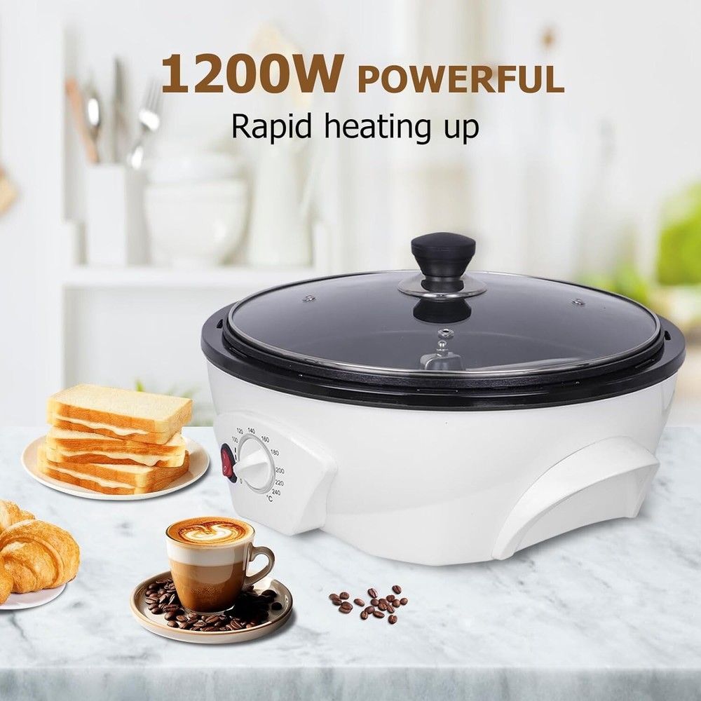 Versatile Home Coffee Bean Roaster with Automatic Mixing Rod - Precise Roasting