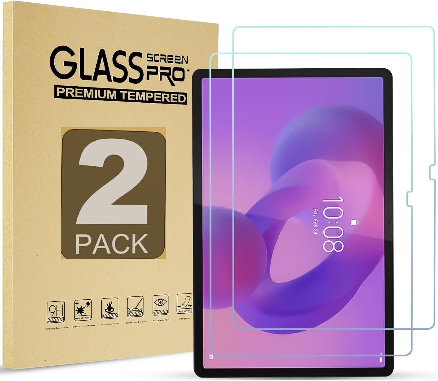 (2 Pack) For 2025 Lenovo Idea Tab Pro 12.7 inch Screen Protector Tempered Glass