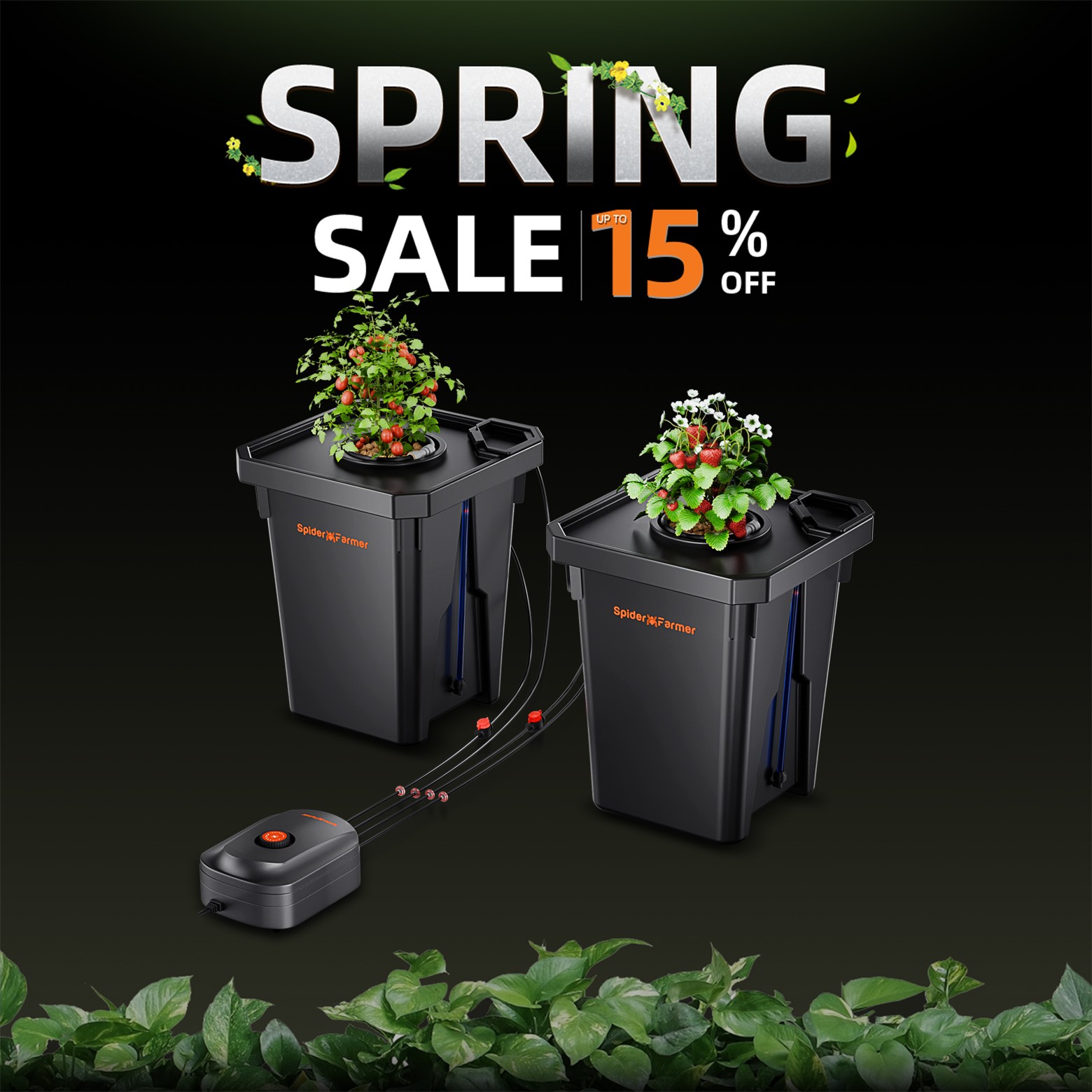 Spider Farmer 7 Gallon Hydroponics Deep Water Culture DWC Hydroponic System