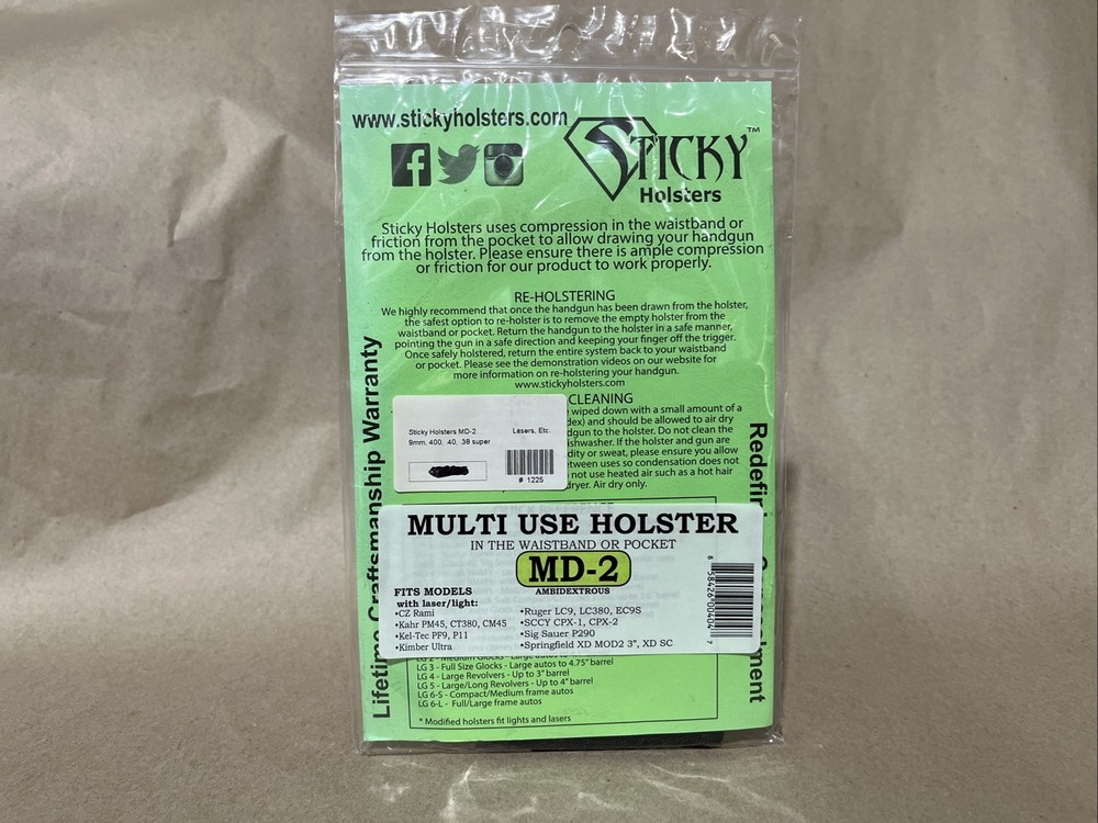 Sticky Holsters Multi Use MD-2 Ambidextrous