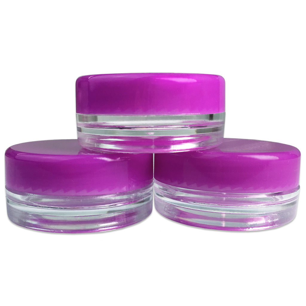 1000 Pieces 3 Gram/3ML Purple Plastic Makeup Cosmetic Sample Jar Containers