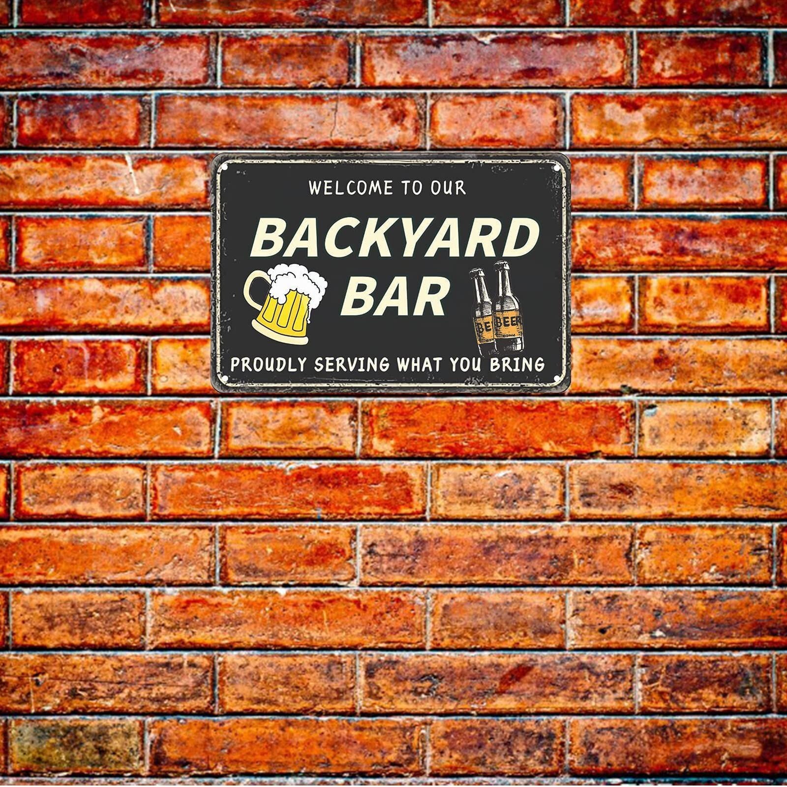 Funny Backyard Signs Outside Bar Decor Outdoor Pool Decor Outdoor Bar Signs B...