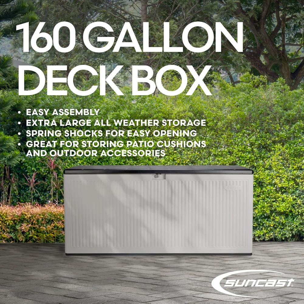Extra Large 160 Gallon Reeded Deck Box for Outdoor Storage Solutions