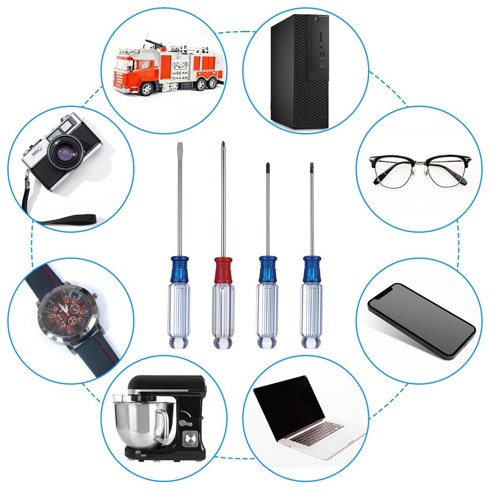 4PCS Small Screwdriver Tool Flat Head and Phillips, Small Screwdriver Set, St...