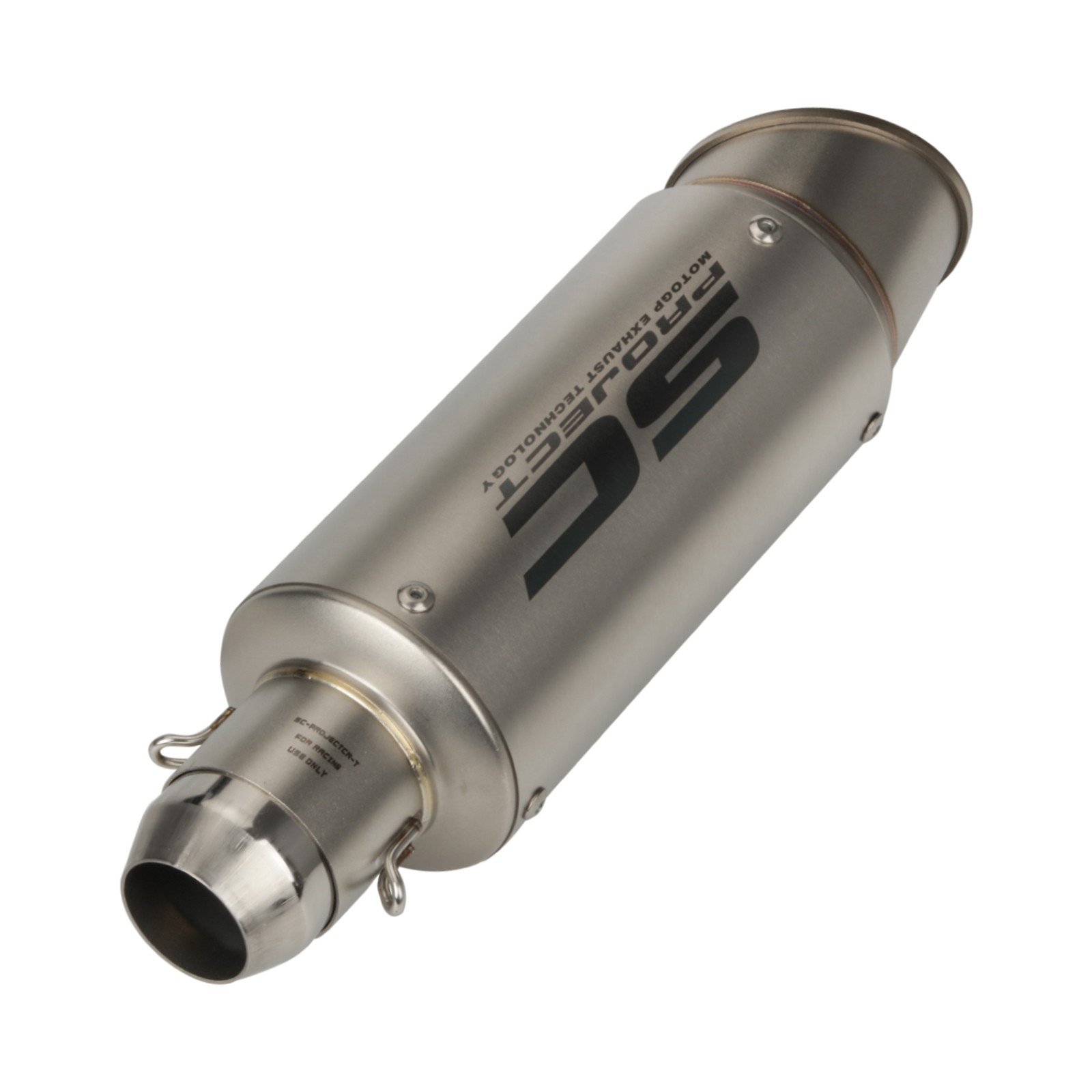 SC 2" 51mm Universal Slip-on Motorcycle Exhaust Muffler Pipe Tail Tips Silver