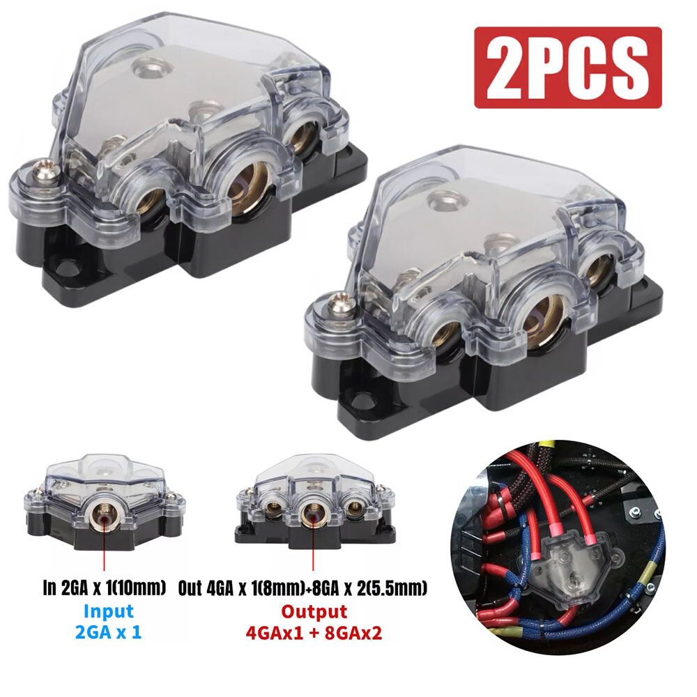 2pcs Simplify Wiring Process Distribution Block 1 In 3 Out for Amplifiers