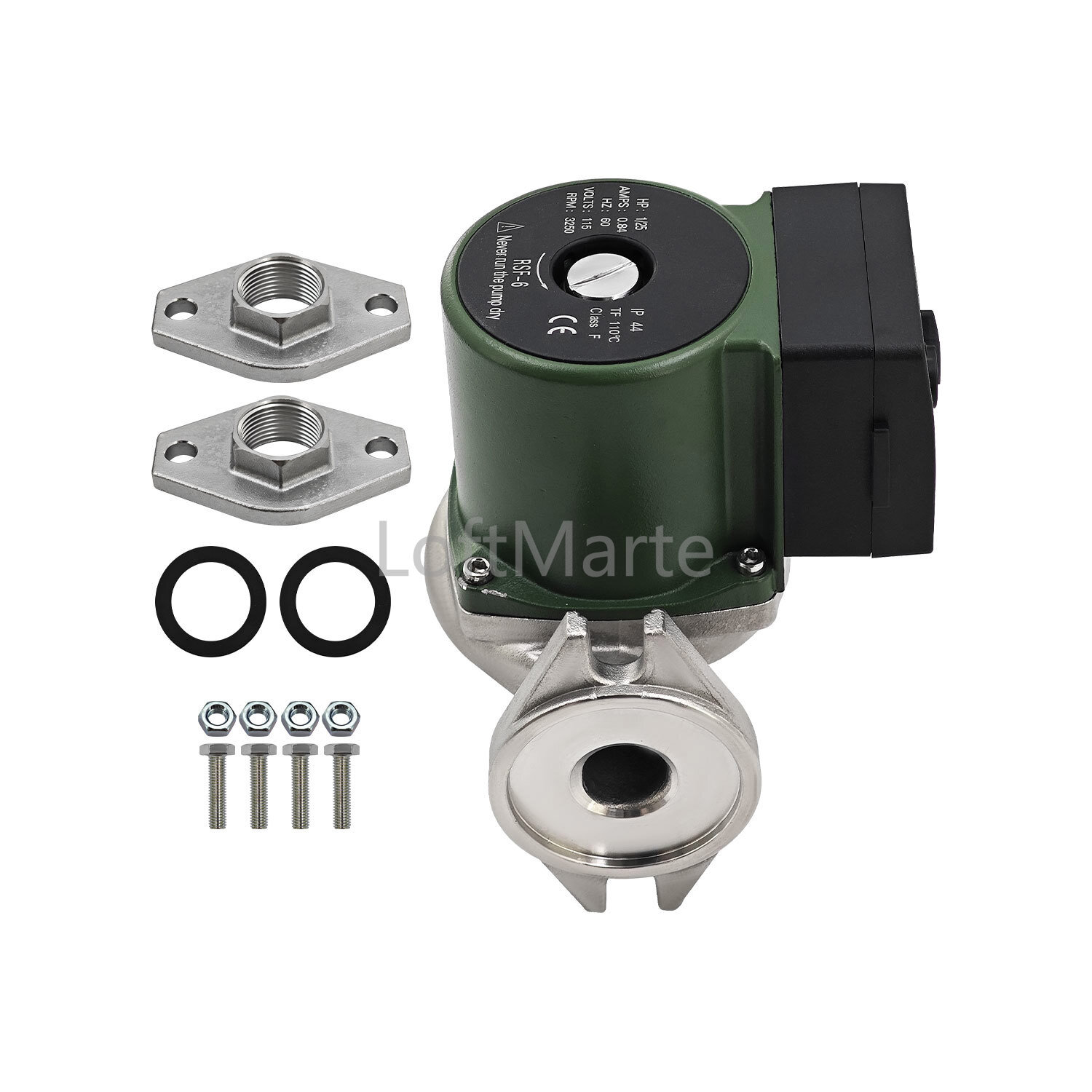 Water Circulator Pump 008-SF6 For Taco 115V 1/25 HP 60HZ 0.84A 125 PSI 3250R