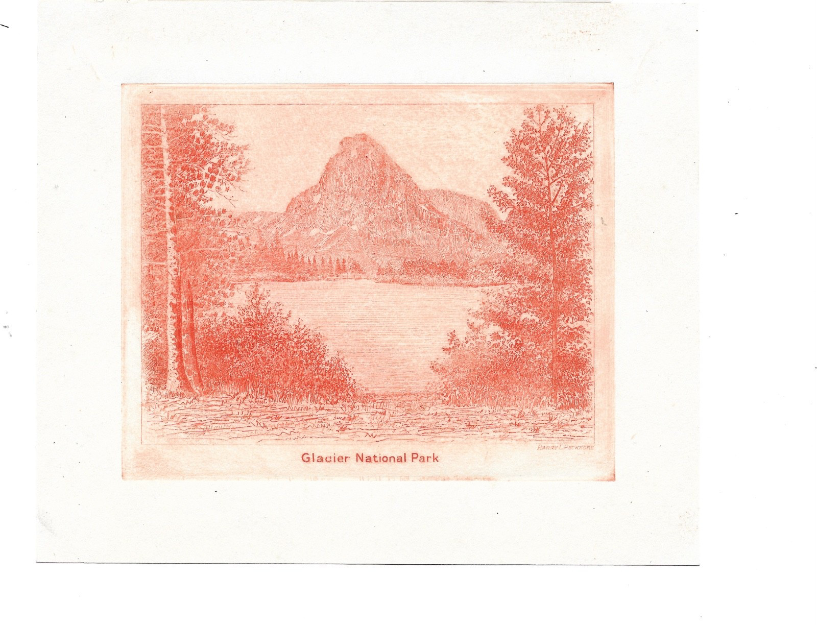 HARRY L.  PECKMORE 1936 GLACIER National Park Original ENGRAVED Print