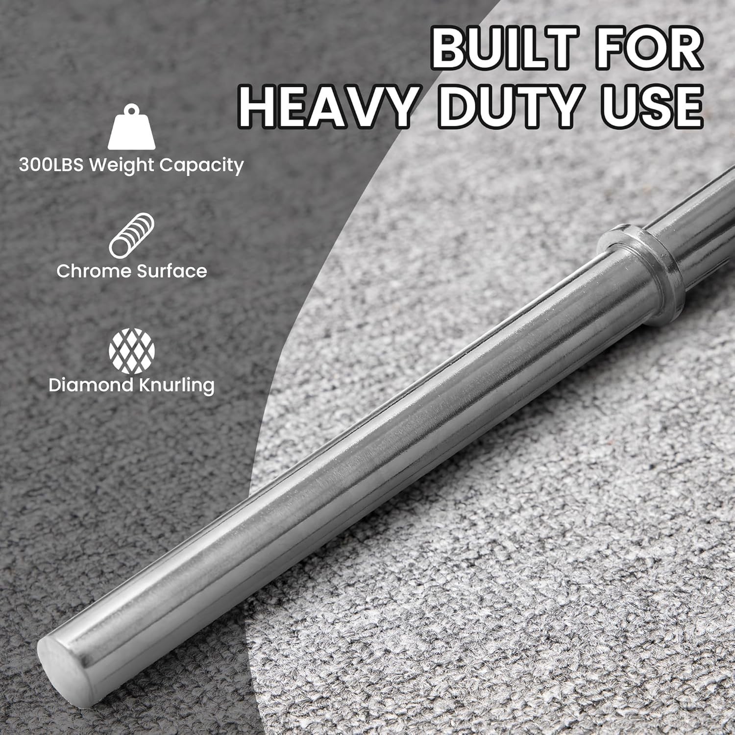 Fitness Weight Bar 7FT Barbell 1 Inch Solid Chrome Workout Exercise Lifting