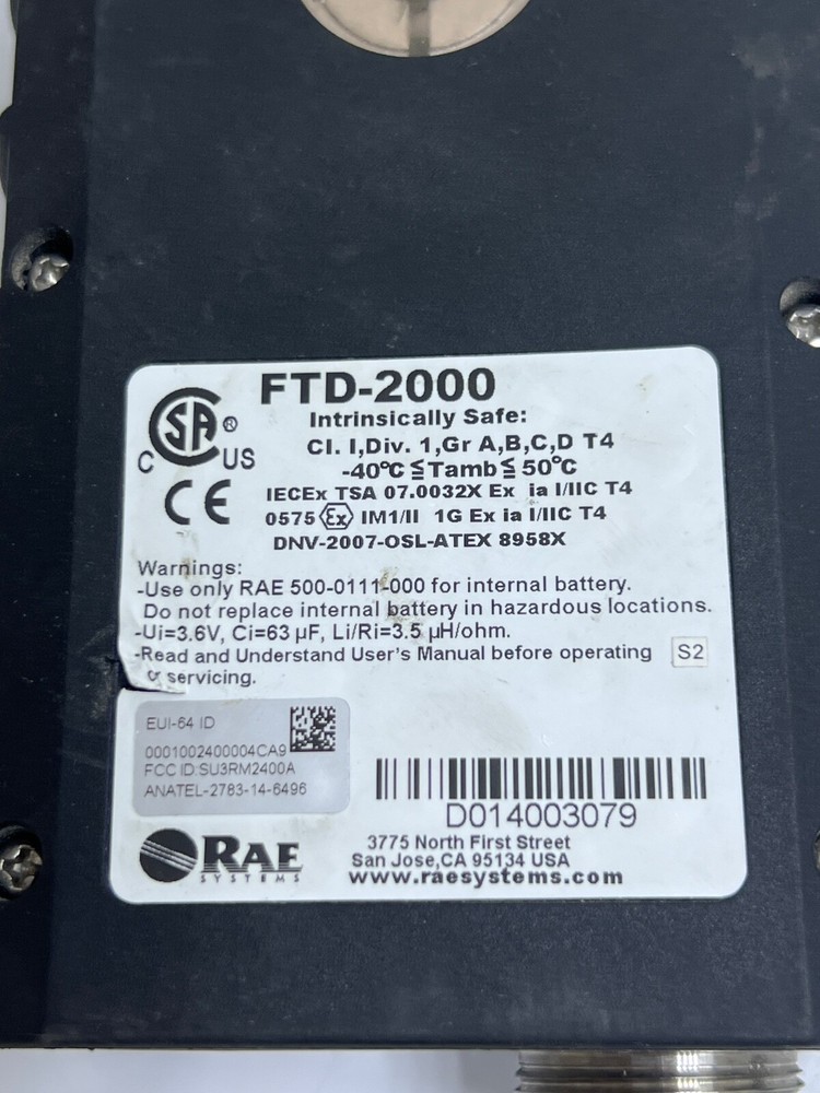 RAE SYSTEMS FTD-2000 MESHGUARD