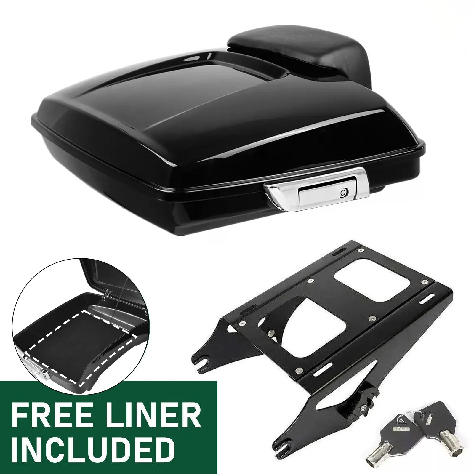 Razor Pack Trunk Backrest Rack For Harley Touring Road King Street Glide 14-26