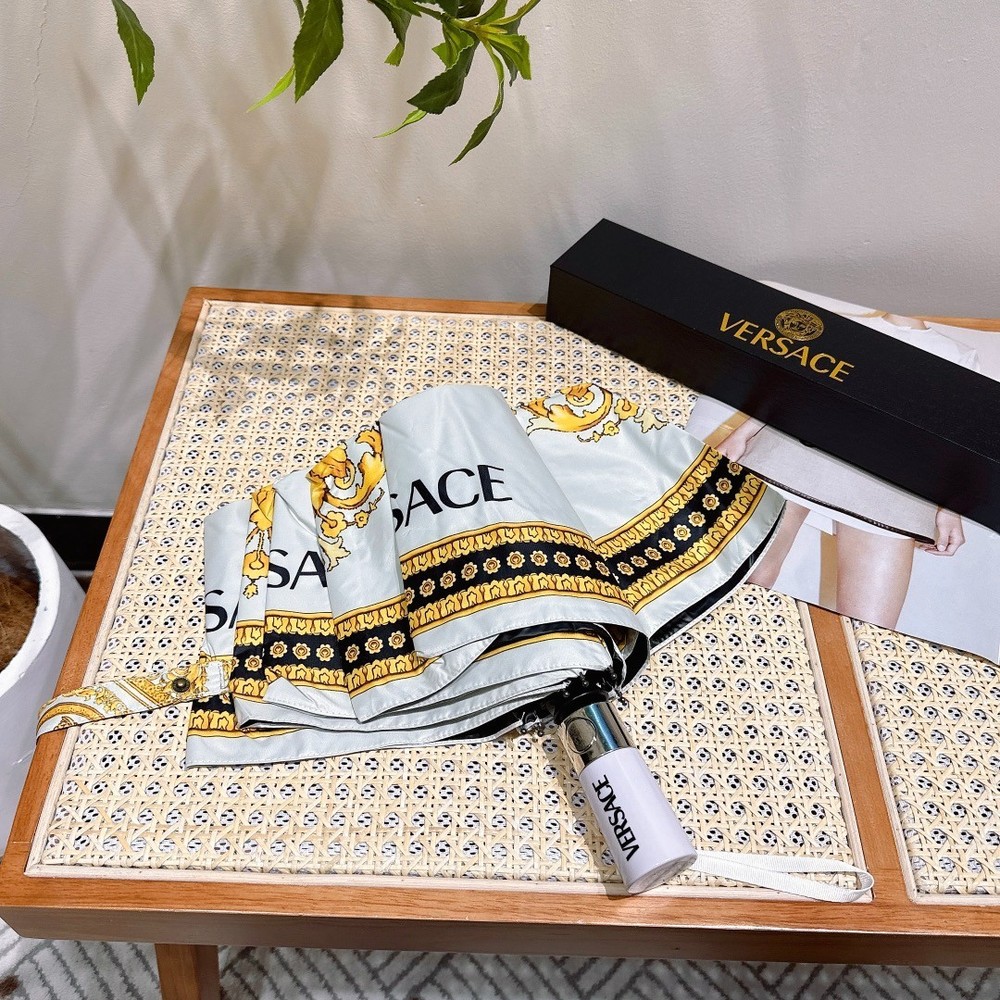 Versace Gold flower Pattern Umbrella Automatic 3-Fold Sun Rain Parasol