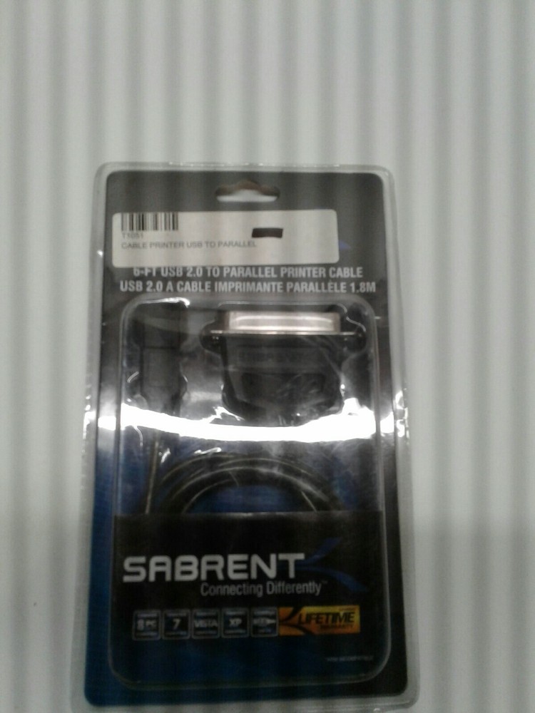 Sabrent 6ft usb 2.0 parallel printer cable IN-BOX NEW