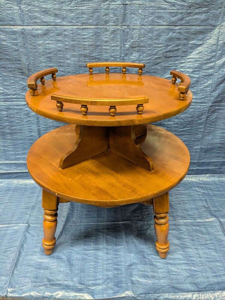 Vintage Two Tier End Table Round Side Table