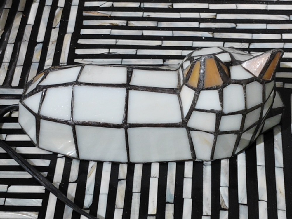 Stained Glass 9"Resting Cat