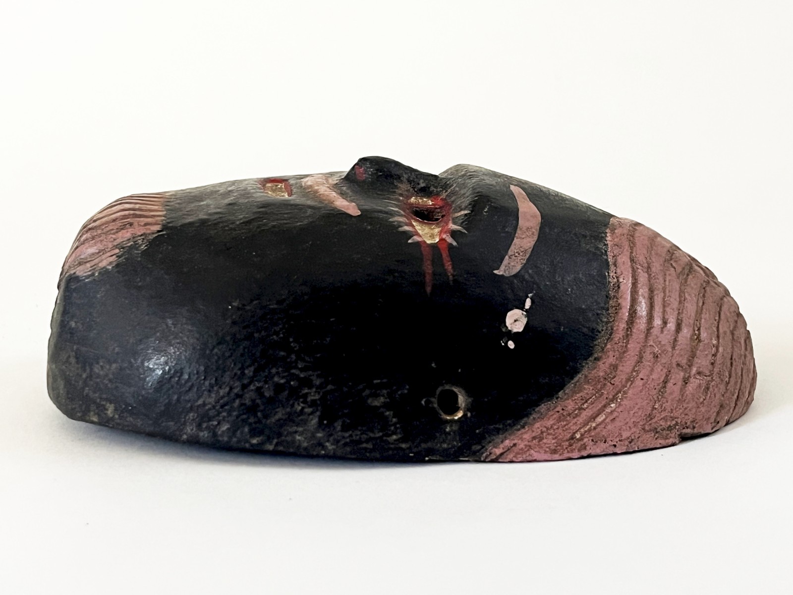 OLD MEXICAN HIDALGO JUANEGRO CUANEGRO JUAN NEGRO FOLK ART HAND CARVED DANCE MASK