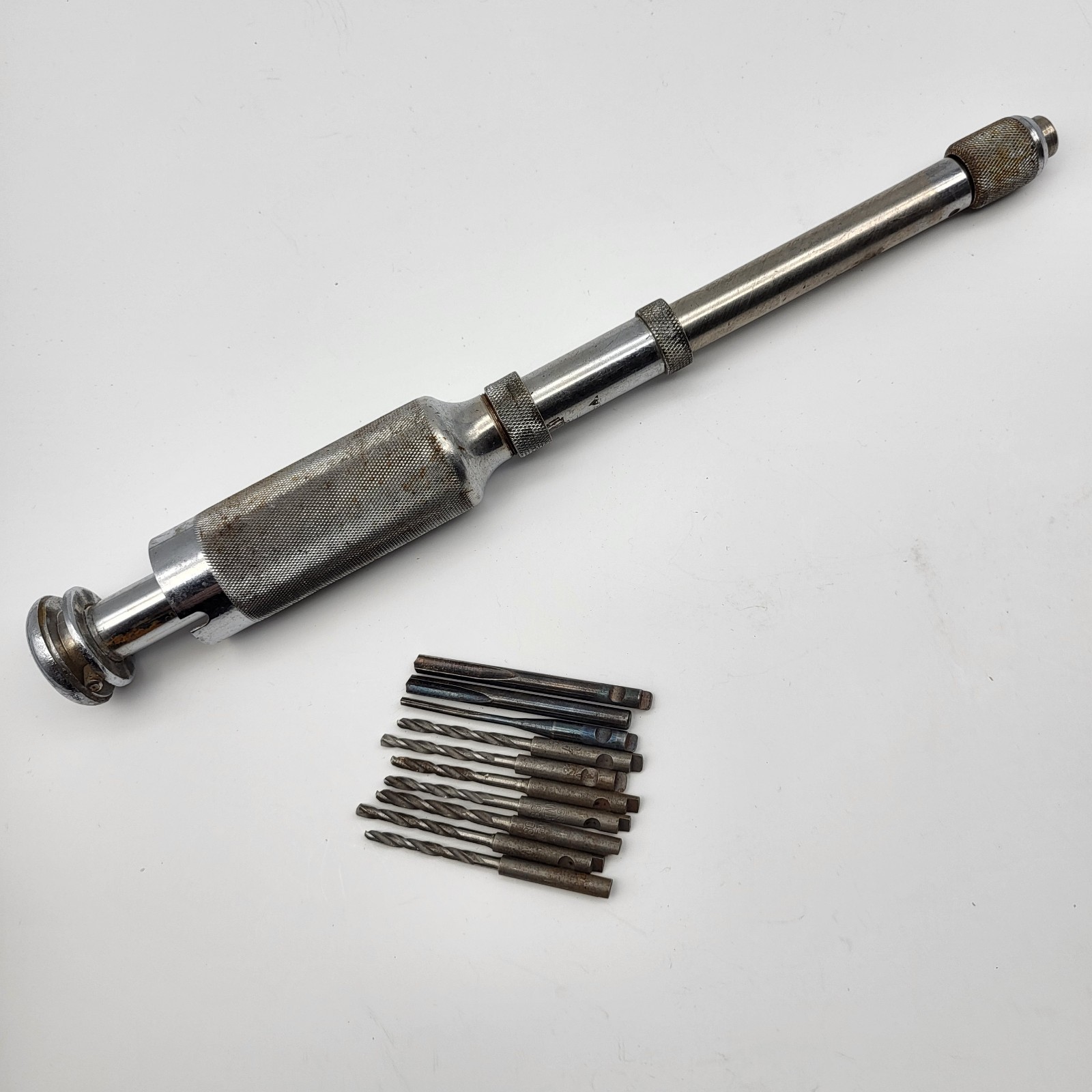 Vintage Stanley USA Yankee No. 41Y Push Drill & 10 Bits