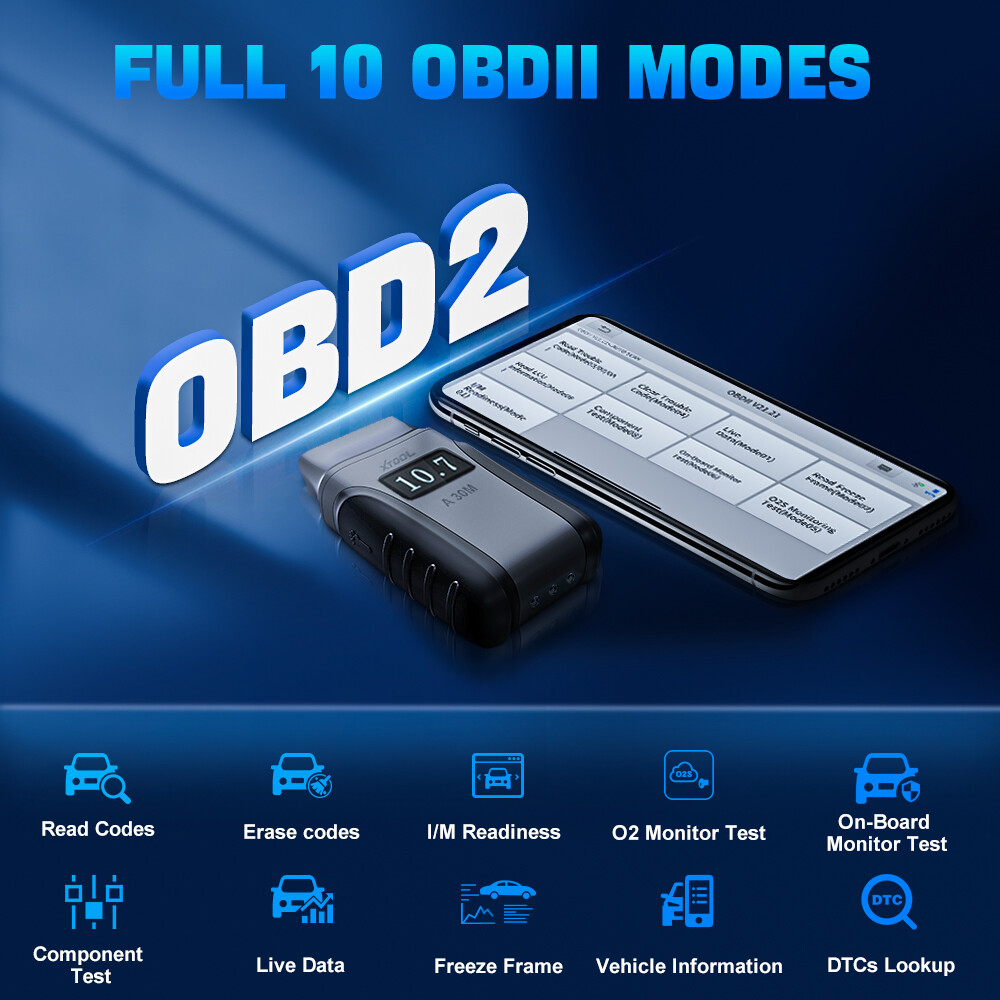 USED XTOOL A30M Auto Full System Diagnostic Tool OBD2 Code Reader 26+ Services