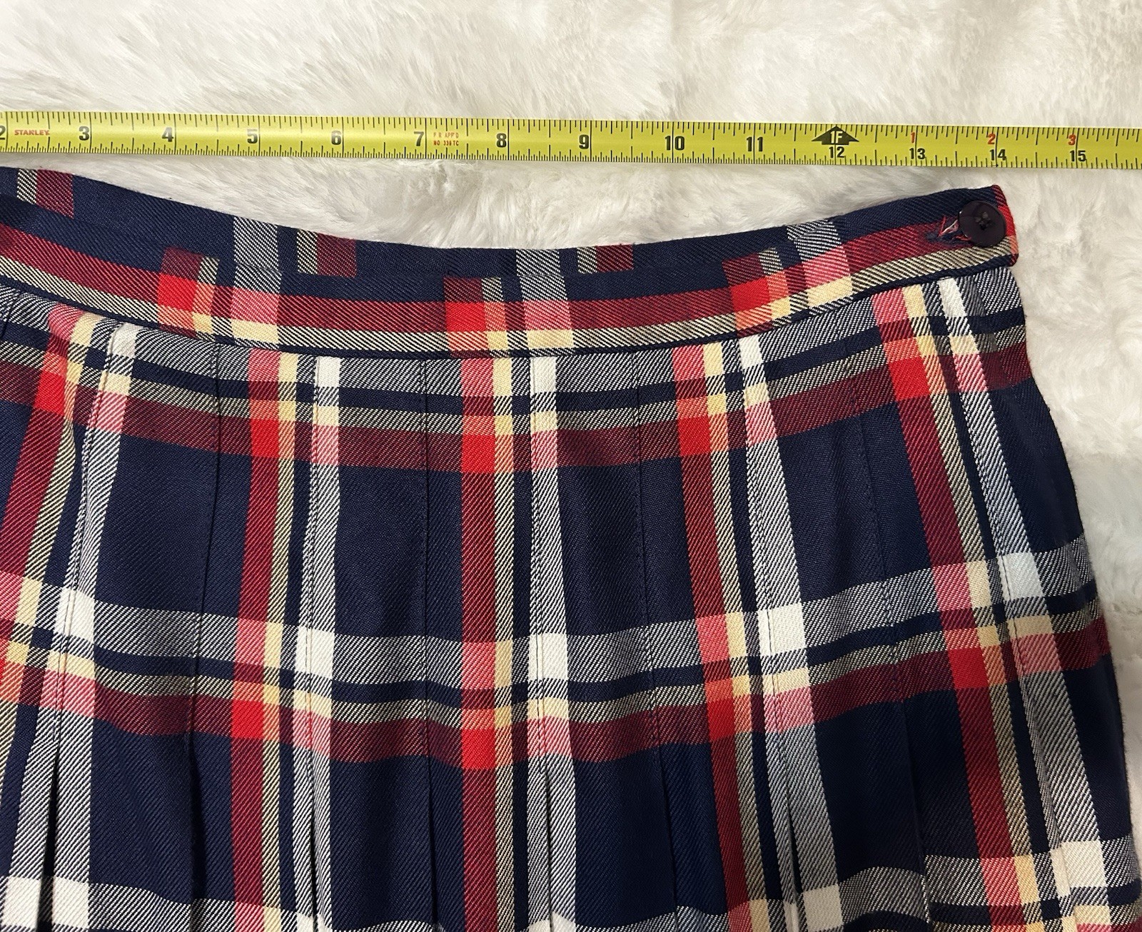Vtg Pendleton Plaid Pleated Skirt Womens 10 USA Schoolgirl Preppy Classic