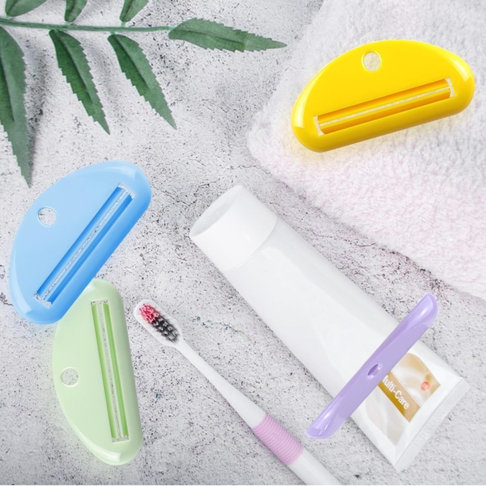 Toothpaste Tube Squeezer 4Pcs Plastic Toothpaste Dispenser Hanging Toothpaste