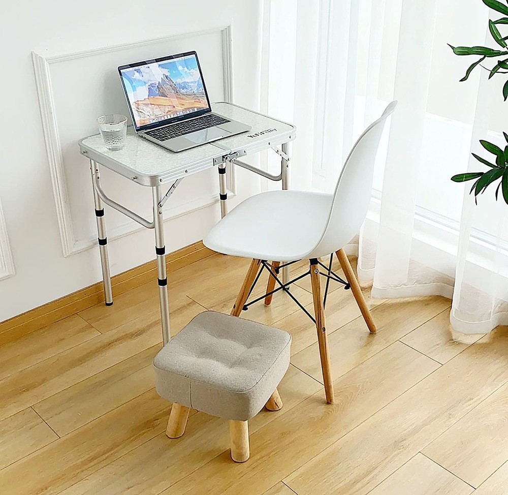 Small Folding Table Portable 24''LX16''W Foldable Camp with 3 Adjustable Height