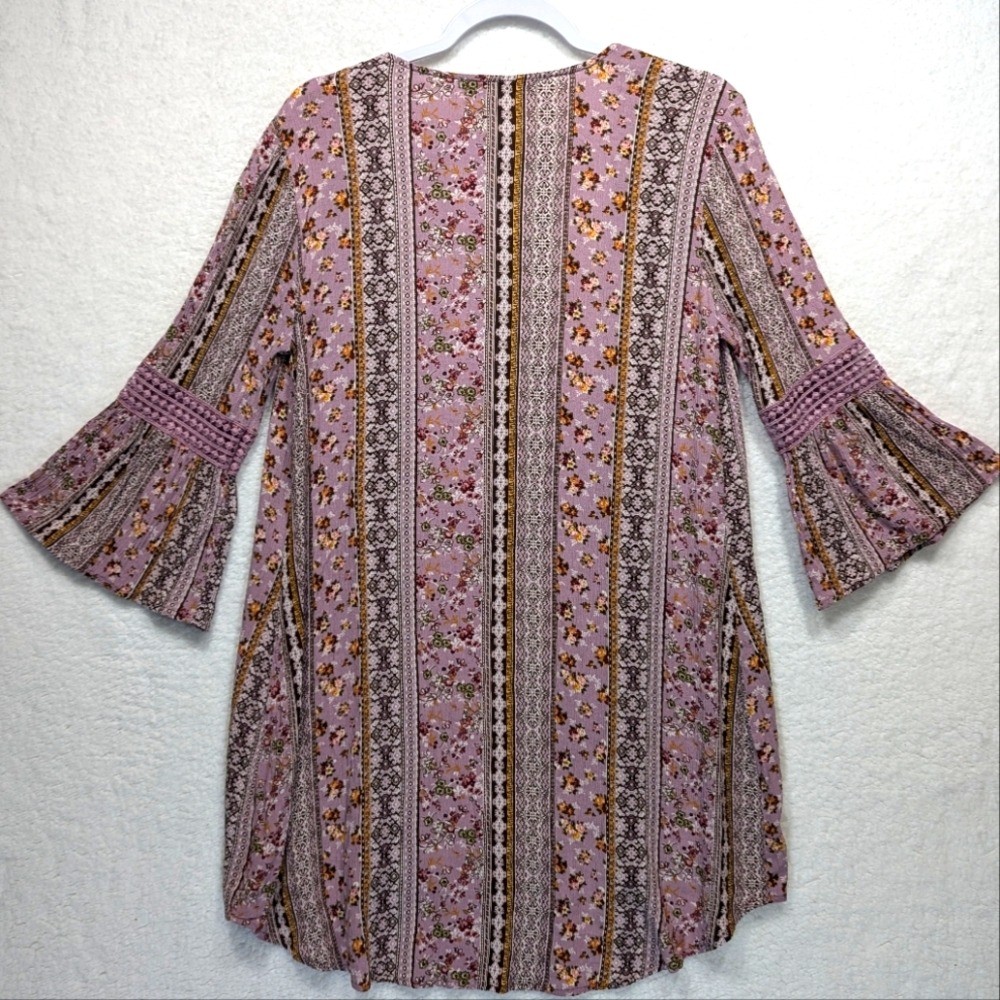 Gypsies & Moondust Boho Floral Print Belle Sleeve Longline Open Kimono Duster