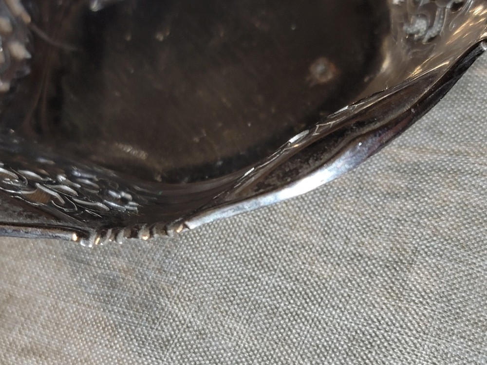 Quist West Germany pierced silver plate 5 1/2” wide dish