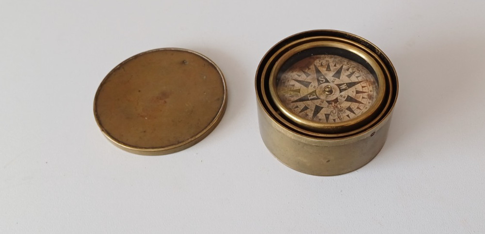 19th century brass floating dial compass