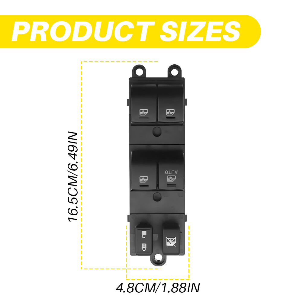 Black Master Power Window Control Switch Left Front for Subaru Outback 2013-2017