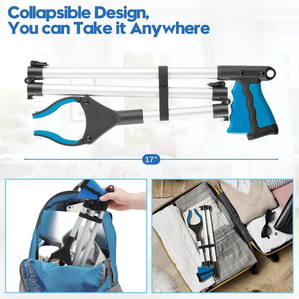 43 Inch Extra Long Grabber Tool Foldable Reaching Tool Grabber Pickup Tool